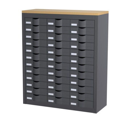 Meuble de rangement Paperflow , 3 colonnes, 36 tiroirs Anthracite