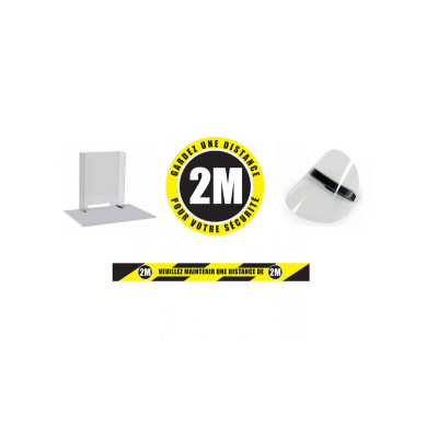 Bande adhésive de distanciation 2 m marquage au sol -  7.5cm x 1m