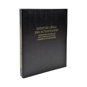 Registre légal des sociétés Classeur noir 100 feuillets + 3 interc + 25 Mouvemen