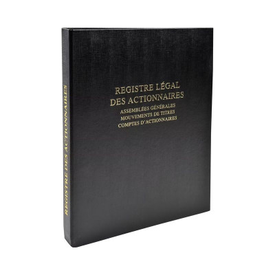Registre légal des sociétés Classeur noir 100 feuillets + 3 interc + 25 Mouvemen