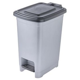 Poubelle à pédale 40Litres, Gris clair