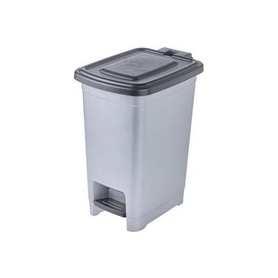 Poubelle à pédale 40Litres, Gris clair