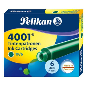 Pelikan Paquet de 6 cartouches d'encre 4001 , vert foncé