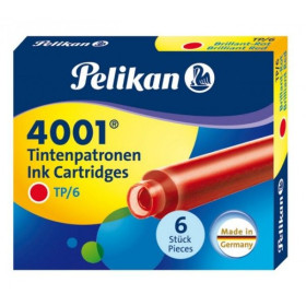 Pelikan Paquet de 6 cartouches d'encre 4001 , rouge