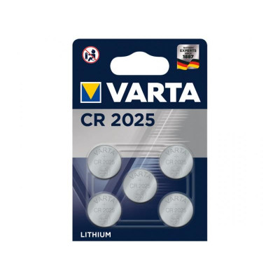 VARTA Paquet de 5 piles CR2025