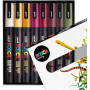 Uni-ball posca lot de 8 marqueurs 0.9 - 1.3mm pc3m tons couleurs d'automne