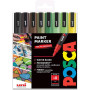 Uni-ball posca lot de 8 marqueurs 0.9 - 1.3mm pc3m tons de terres
