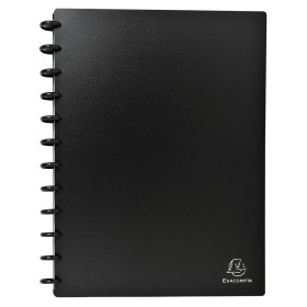 Porte-cartes de visite à anneaux A4 noir