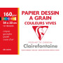 Pochette dessin couleur à grain 24x32cm 12f 160g assorti vif