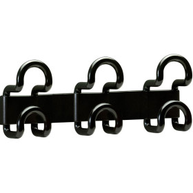 PATERE FIL NOIR 3 DOUBLES ACCROCHES