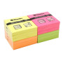 Bloc note repositionnable Néon 100 feuilles 75x75mm jaune, fuchsia, vert, orange