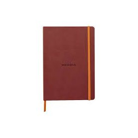 Rhodiarama carnet souple nacarat a5 160p ligné pap. ivoire 90g ferm. élast.