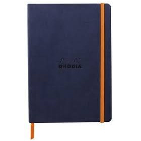 Rhodiarama carnet souple BLEU NUIT A5 160p ligné pap. ivoire 90g ferm. élast.