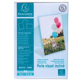 Porte-visuel incliné A6 cristal