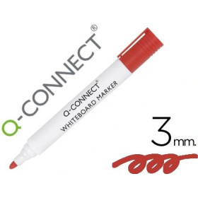 Marqueur q-connect tableau blanc effacable a sec pointe ogive rouge 2 a 3 mm