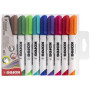 Kores 10 Marqueurs pour tableau blanc K MARKER XW2, pointe biseautée coloris ass