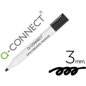Marqueur q-connect tableau blanc effacable a sec pointe ogive noir 2 a 3 mm