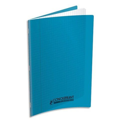 Cahier Conquerant 24x32cm 96p couv polypro seyes Turquoise