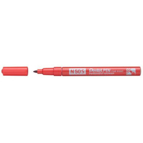 Pentel Marqueur permanent N50S, pointe ogive fine, rouge 1mm