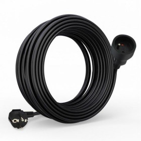 Rallonge secteur tripolaire noire - 10 m - 51022