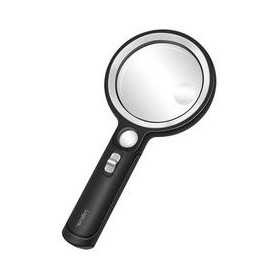 LogiLink Loupe avec manche, eclairée lampe UV & LED, rond, noir diamètre: 90 mm