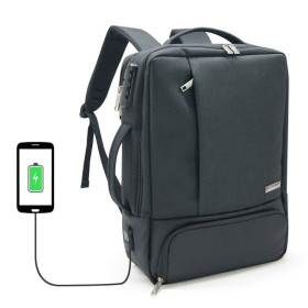 Sacoche / Sac à Dos Ordinateur 15,6 Serrure et USB - Extra compartiment