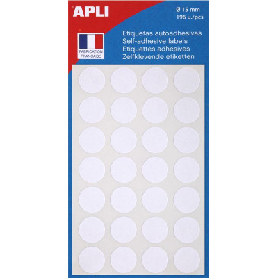 Pochette 196 Etiquettes BLANC DIAM 15