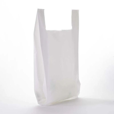 100 Sacs plastique blanc à bretelles 45x20x70