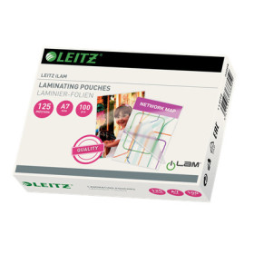 Pochette de plastification a7, 125µ leitz, lot 100, transparent