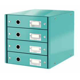 Bloc de classement 4 tiroirs click & store wow leitz , menthe