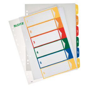 Intercalaire imprimable, PP, extra-large 6 touches, Leitz Multicolore