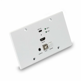 LINDY Plaque murale EU extender HDBaseT Cat.6 KVM HDMI 4K60 & Type C, 150m, émet