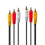 LINDY Câble audio vidéo Premium, 3 x RCA (Cinch) mâle mâle, 2m