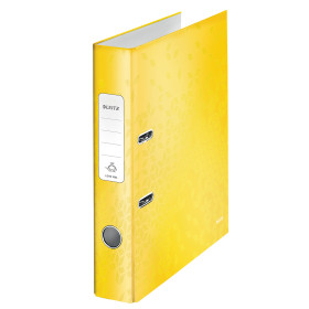 Classeur a levier 180° plastifie 50 mm WOW Leitz, Jaune