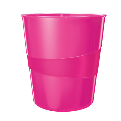 Corbeille a papier wow leitz , rose