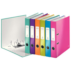Classeur a levier 180° plastifie 50 mm wow leitz, assortis