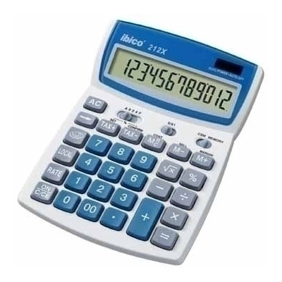 Calculatrice de bureau 212x, ibico, blanc bleu