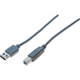 CORDON USB 2.0 A   B GRIS - 0,6 M