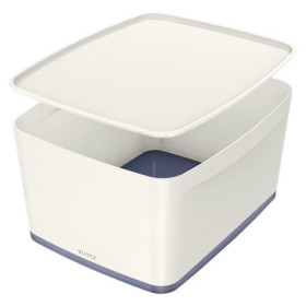 Mybox avec couvercle, format large wow leitz , blanc gris