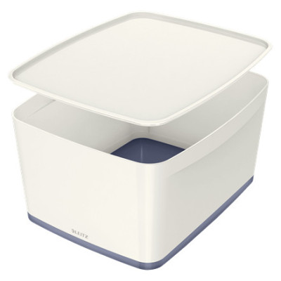 Mybox avec couvercle, format large wow leitz , blanc gris