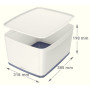 Mybox avec couvercle, format large wow leitz , blanc gris
