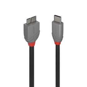 LINDY Câble USB 3.2 Type C vers Micro-B Cable, 5Gbit s, Anthra Line, 0.5m