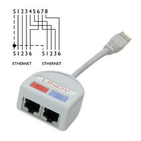 LINDY Doubleur de port RJ-45 UTP   2 x 10 100 Base-T