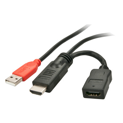 LINDY Câble HDMI 1.4  injecteur d'alimentation avec USB type A mâle, 0.15m