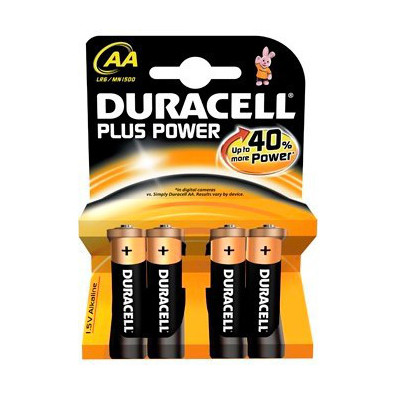Pack de 4 piles Duracell Alkaline Plus Extra Life  AA LR6