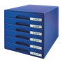 Bloc de classement 6 tiroirs leitz plus, bleu