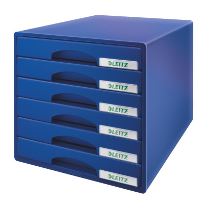 Bloc de classement 6 tiroirs leitz plus, bleu