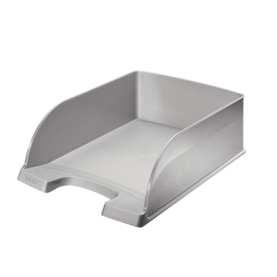 Corbeille a courrier jumbo , leitz plus, argent