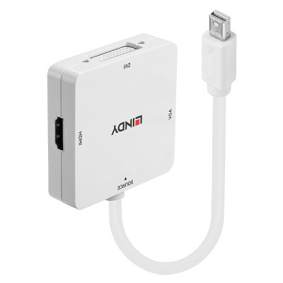 LINDY Adaptateur actif Mini DisplayPort 1.2 vers HDMI, VGA et DVI-D