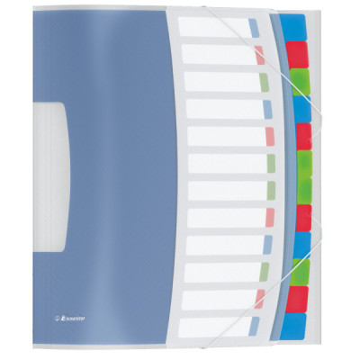 Trieur 12 touches, translucide vivida esselte, touches multicolores